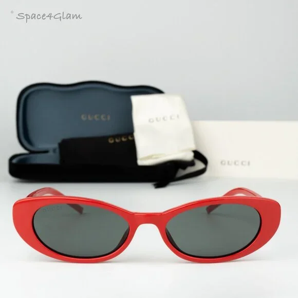 Gucci GG1680S 005 Cat Eye Sunglasses - Red/Smoke Gucci Women Sunglasses Red Grey Cat Eye GG1680S 005 BRAND NEW main image 4